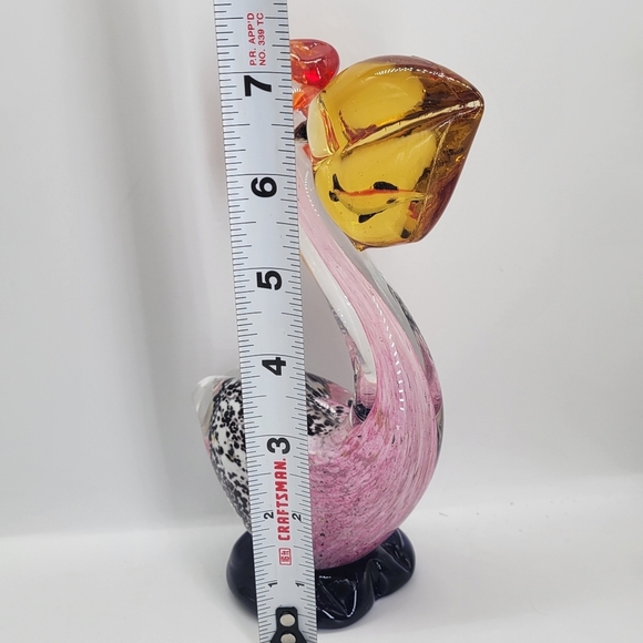 Vintage Murano Hand Blown Art Glass Pelican Bird Multicolo Figurine Paper Weight - Picture 9 of 9